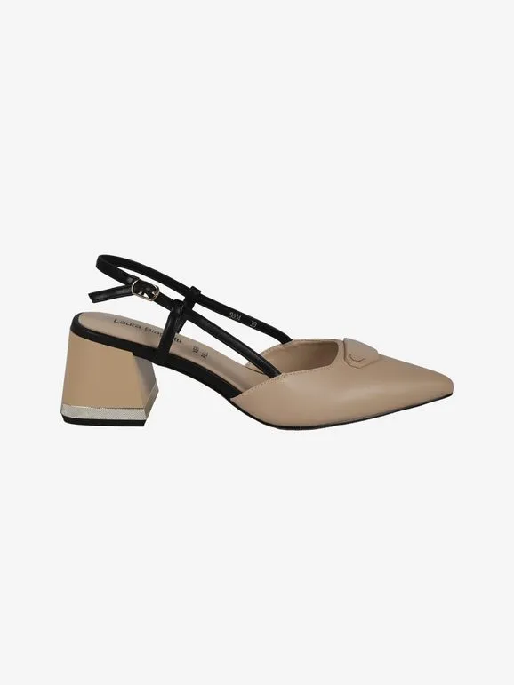 Laura Biagiotti Salón de mujer bicolor con tacón ancho.