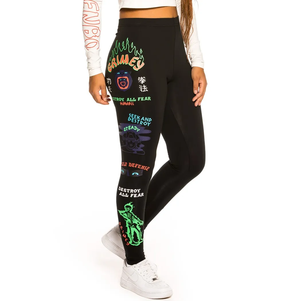 Legging deportivo GRIMEY Mallas Técnicas largas para Mujer GYM “Destroy All Fear” – Black | Fall 21 Ref. GLEG1