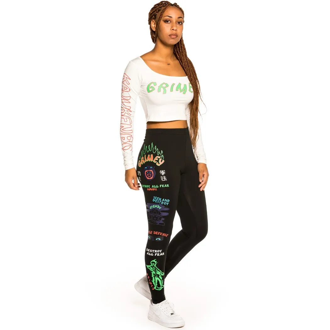 Legging deportivo GRIMEY Mallas Técnicas largas para Mujer GYM “Destroy All Fear” – Black | Fall 21 Ref. GLEG1