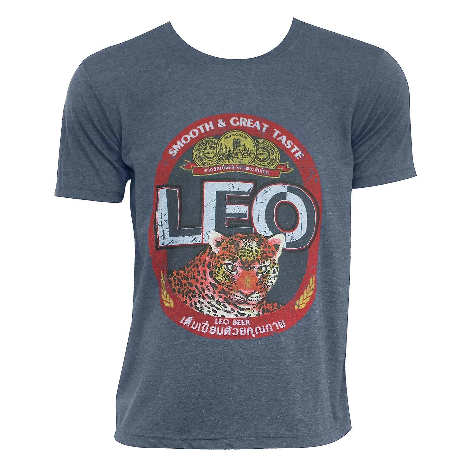 Leo Beer Logo Camiseta Azul Denim