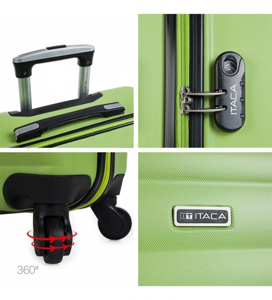 MALETA CABINA DE VIAJE RíGIDA 4 RUEDAS TROLLEY 71250 PISTACHO 55X38X20CM