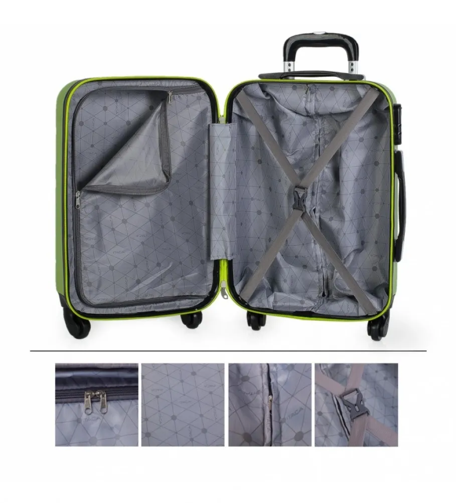 MALETA CABINA DE VIAJE RíGIDA 4 RUEDAS TROLLEY 71250 PISTACHO 55X38X20CM
