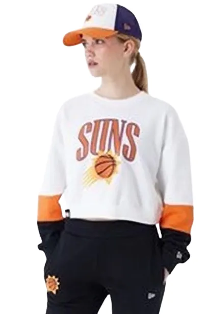 New Era NBA Phoenix Suns Womens Colour Block Crop Crew Neck Sweatshirt