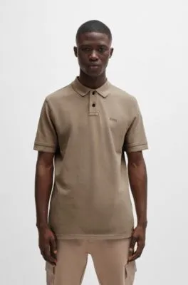 Polo de piqué de algodón con logo estampado