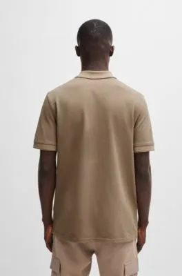 Polo de piqué de algodón con logo estampado