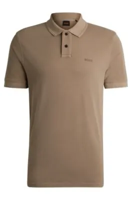 Polo de piqué de algodón con logo estampado