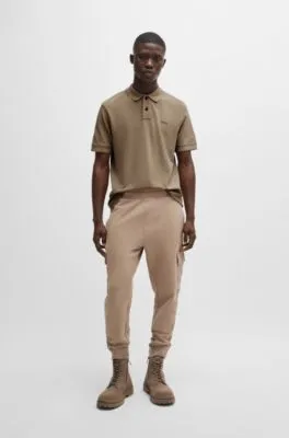 Polo de piqué de algodón con logo estampado