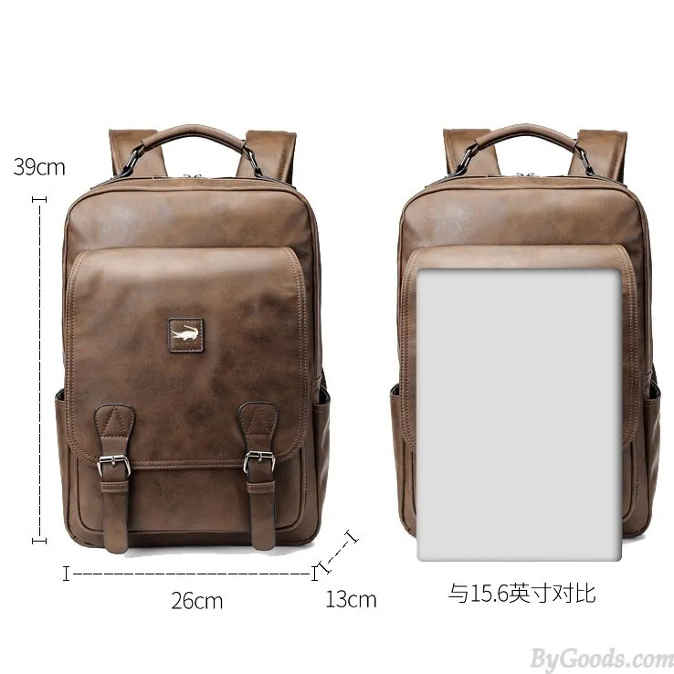 RETRO CROCODILE YOUTH TRAVEL LARGECAPACITY STUDENT BACKPACK LAPTOP BACKPACK BUSINESS DOUBLE BUCKLE MEN'S SCHOOL BAG 