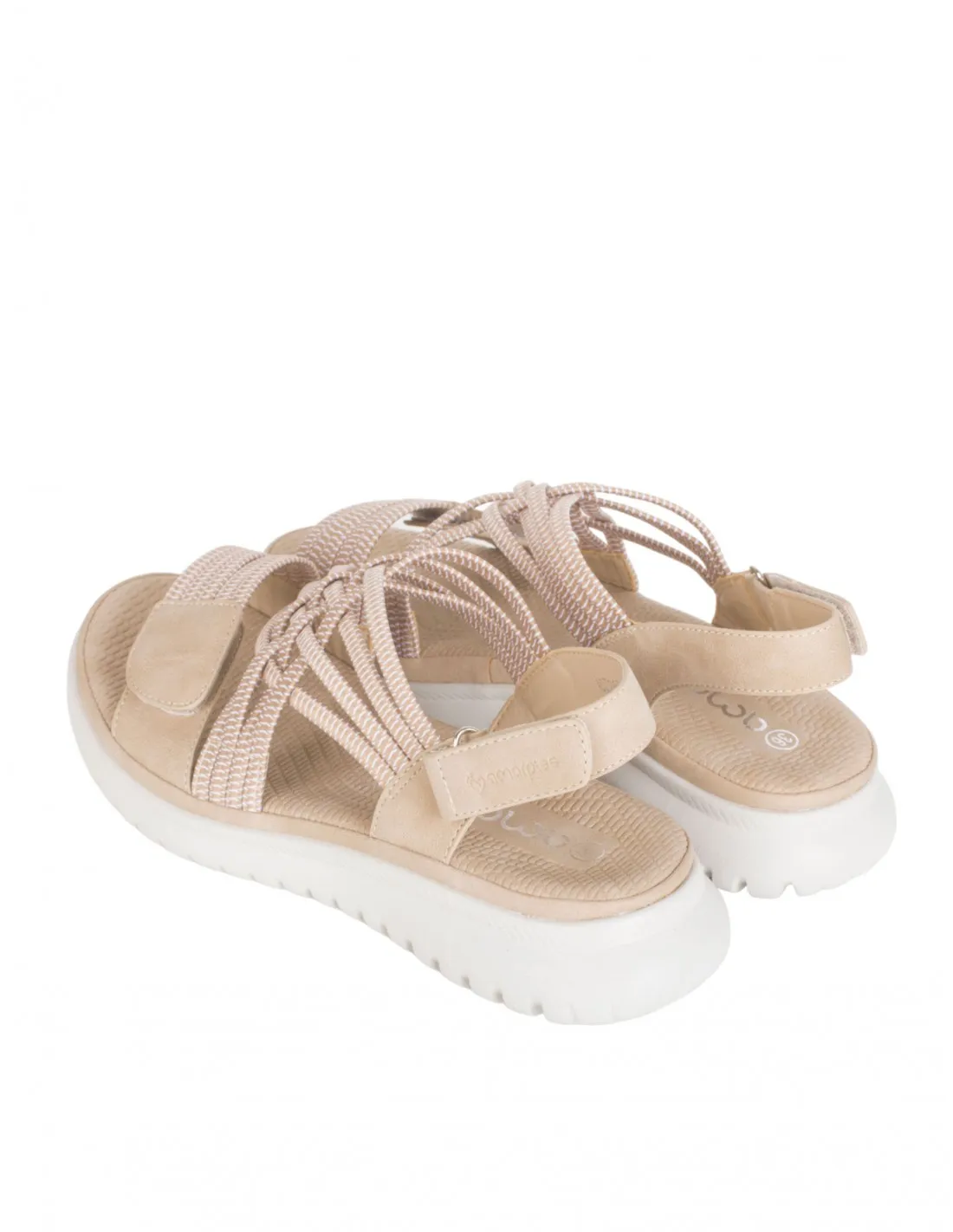 Sandalias Deportivas Elásticos Beige AMARPIES