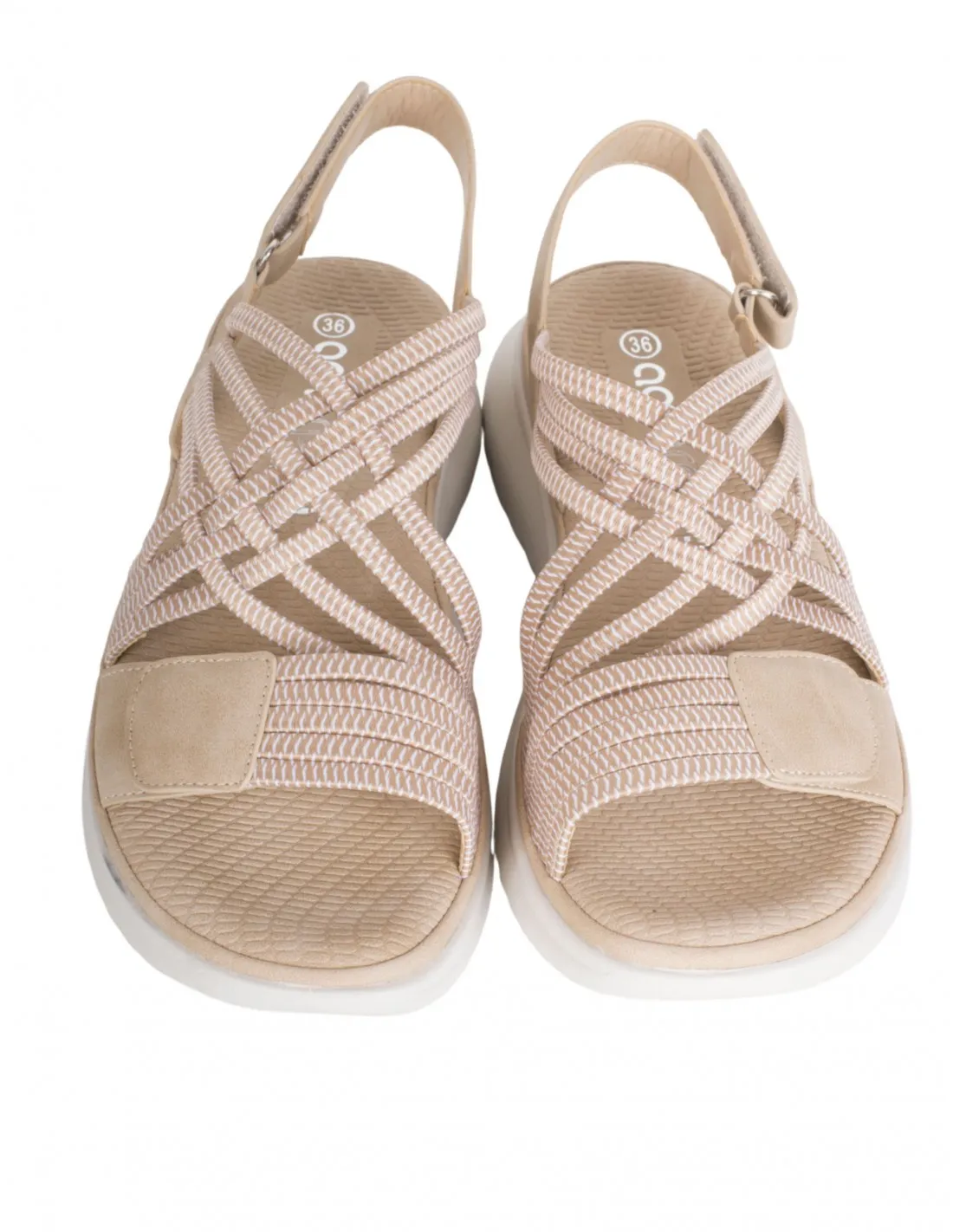 Sandalias Deportivas Elásticos Beige AMARPIES