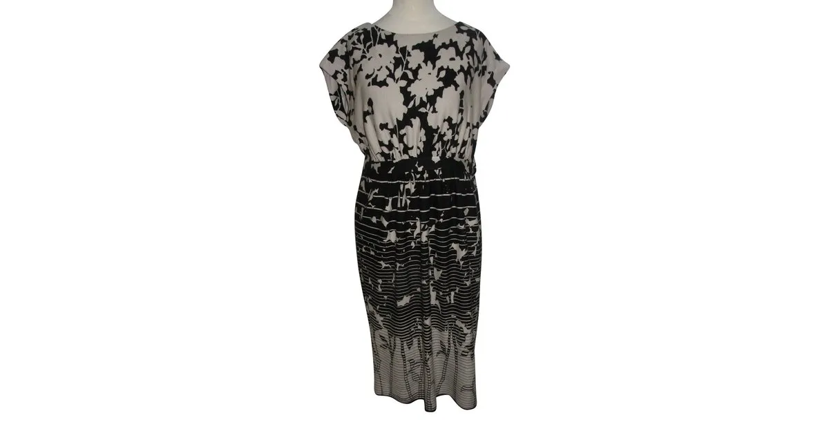 Tibi Vestido Negro Beige 
