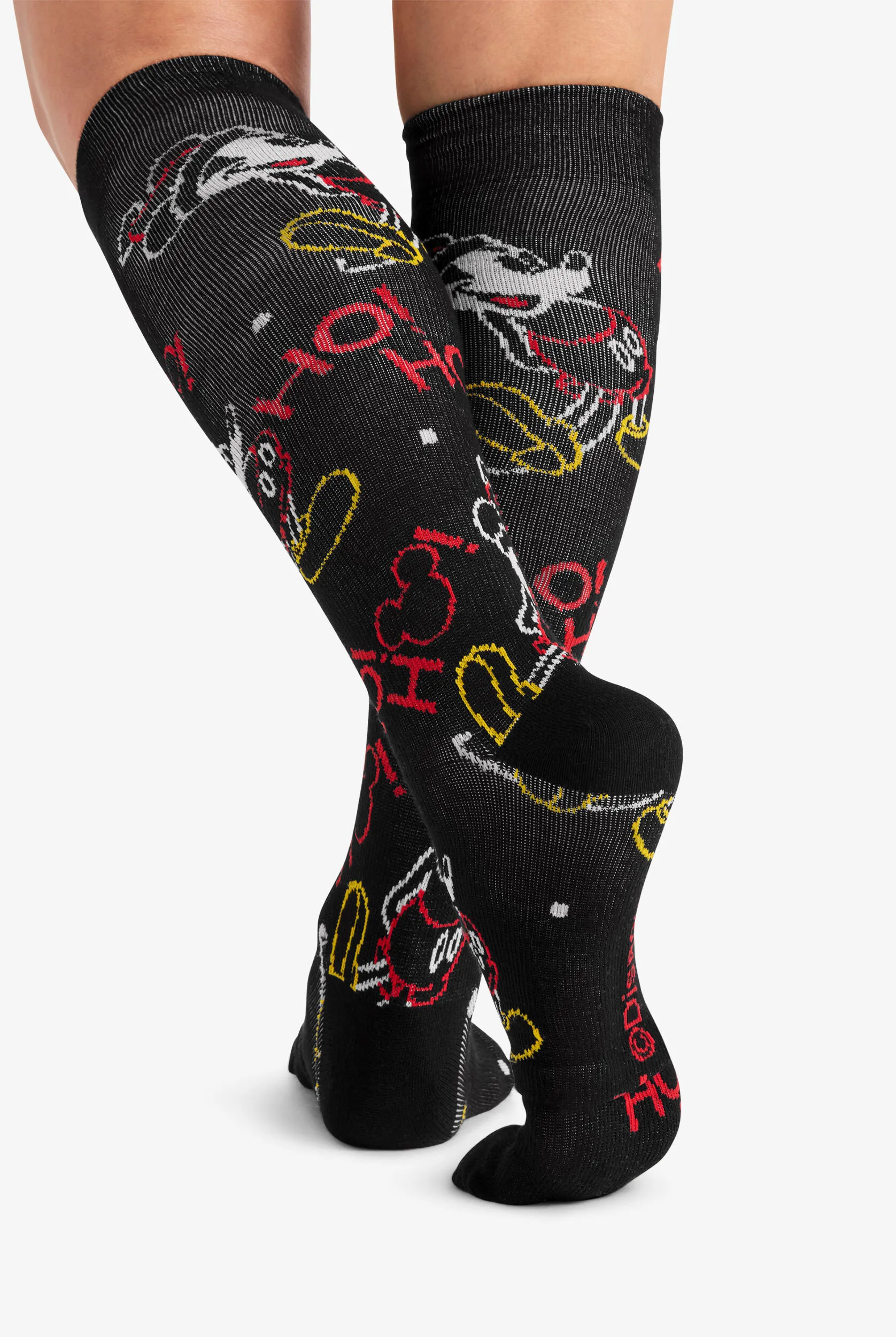 TOONIFORMS WOMEN'S COLORFUL CHRISTMAS 1015 MMHG LIGHT COMPRESSION SOCKS
