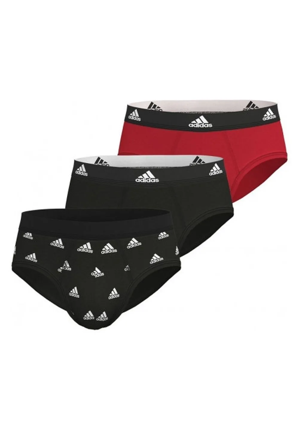 Tripack slips adidas rojo/negro active flex cotton brief
