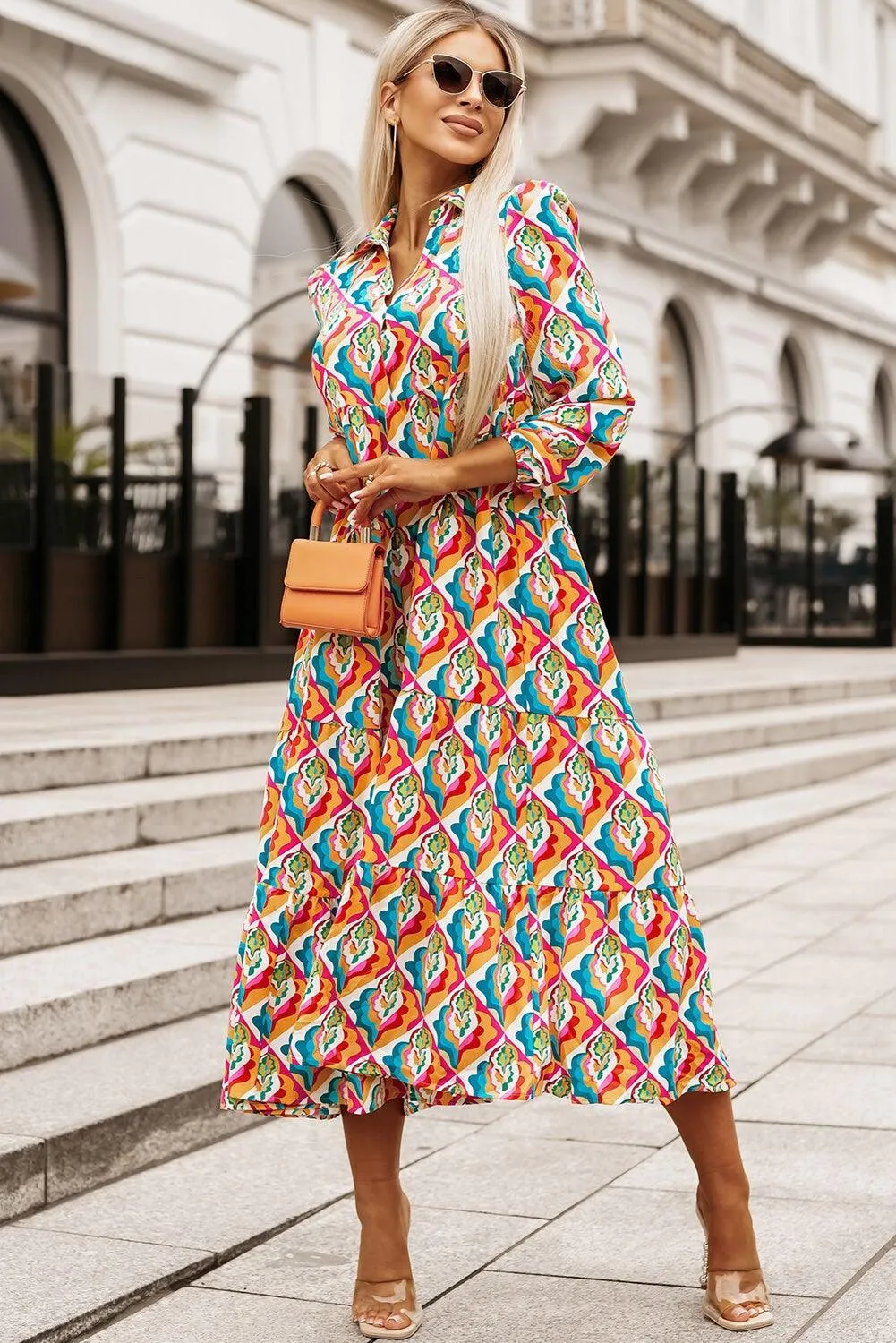 Vestido con estampado geométrico