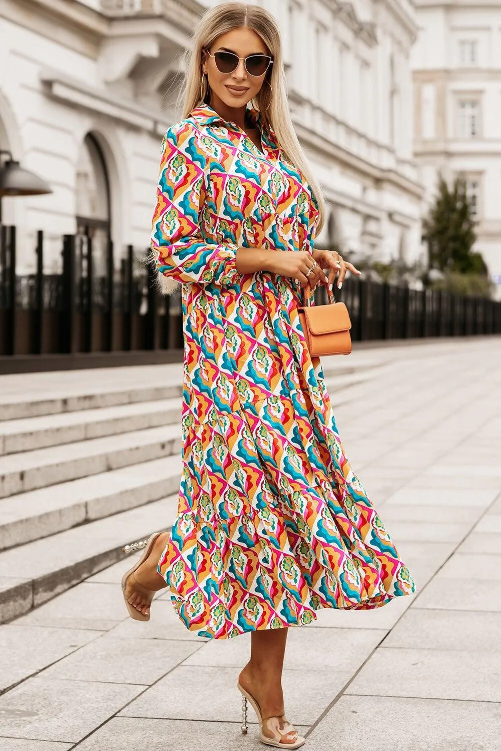 Vestido con estampado geométrico