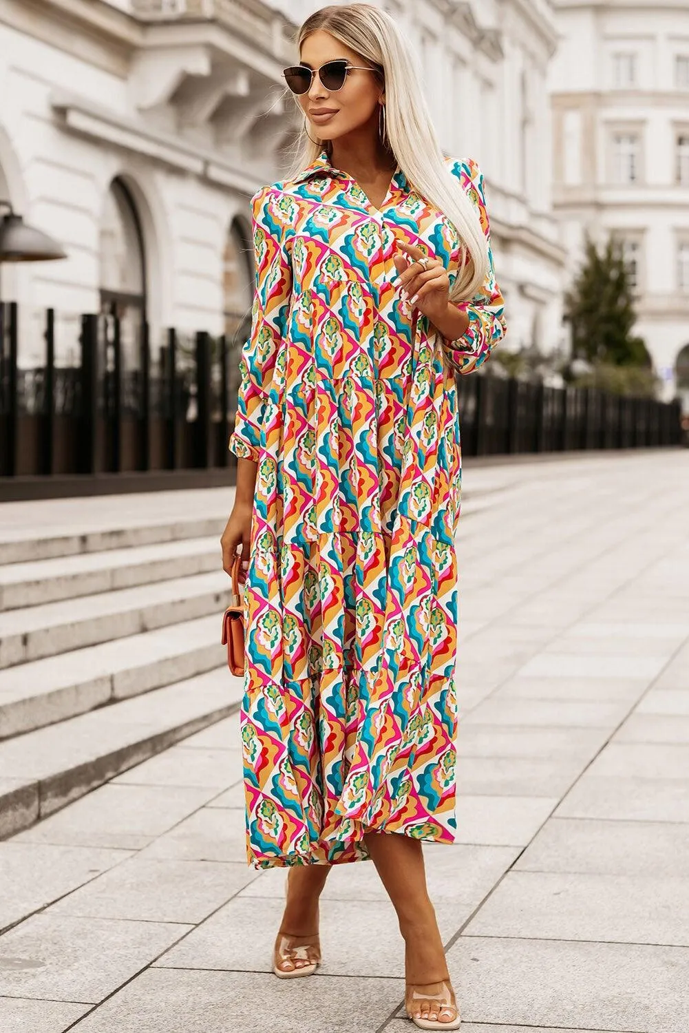Vestido con estampado geométrico