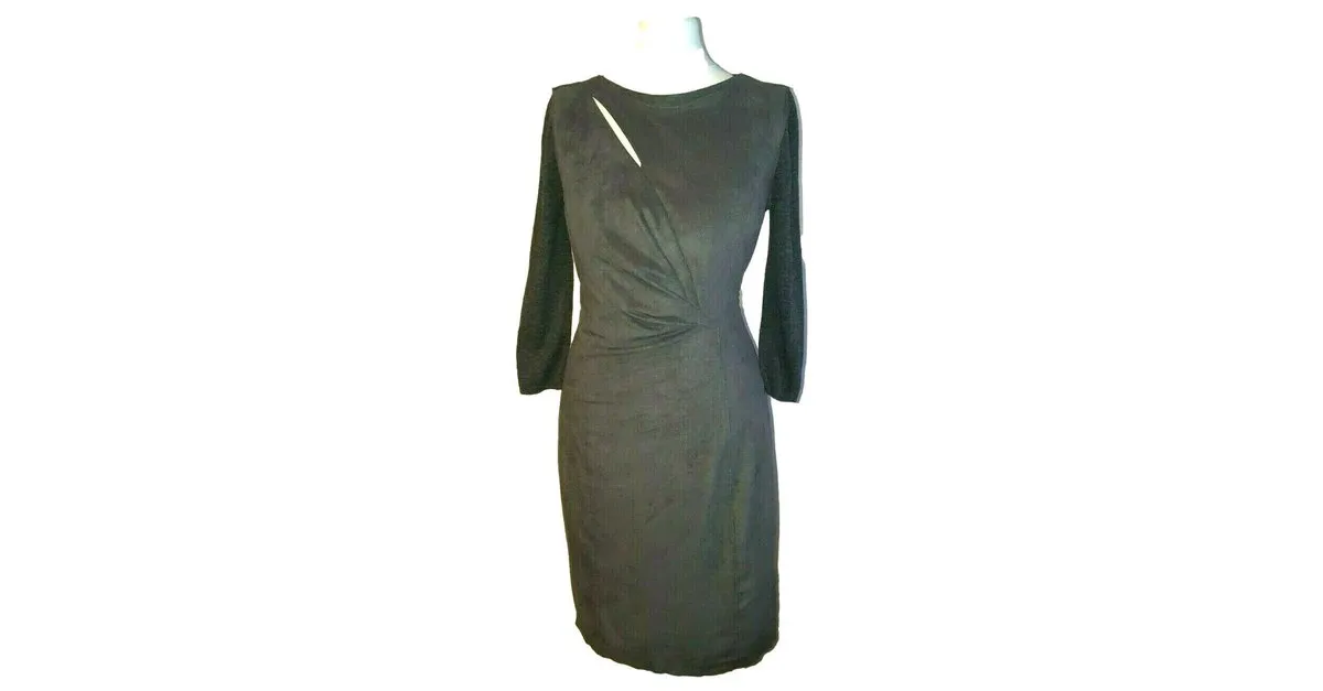 Vestido gris de ante Elie Tahari 