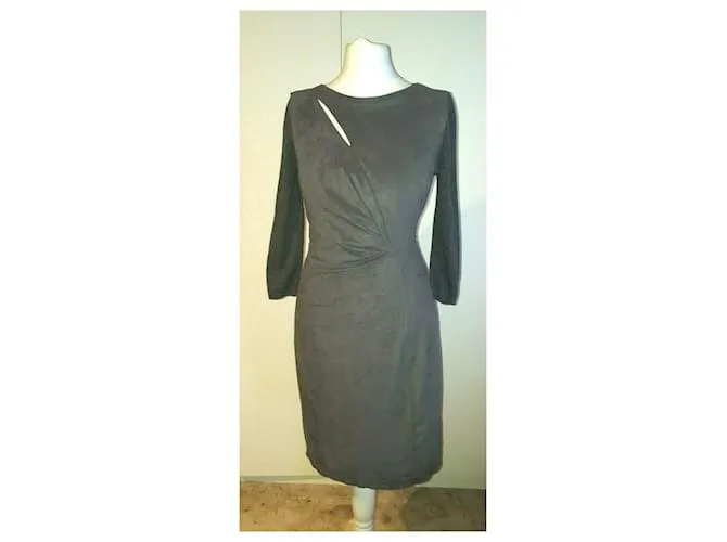 Vestido gris de ante Elie Tahari 