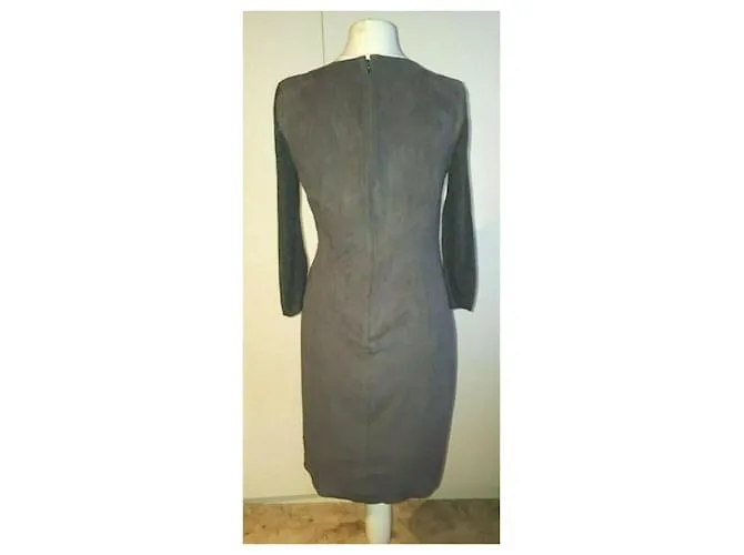 Vestido gris de ante Elie Tahari 