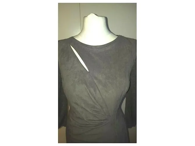 Vestido gris de ante Elie Tahari 