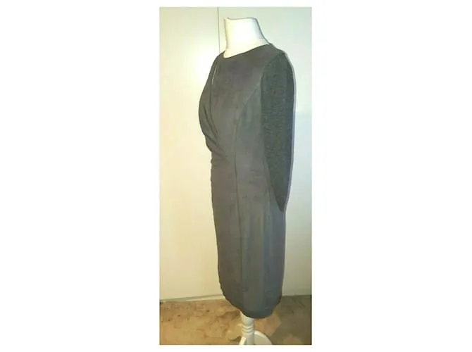 Vestido gris de ante Elie Tahari 