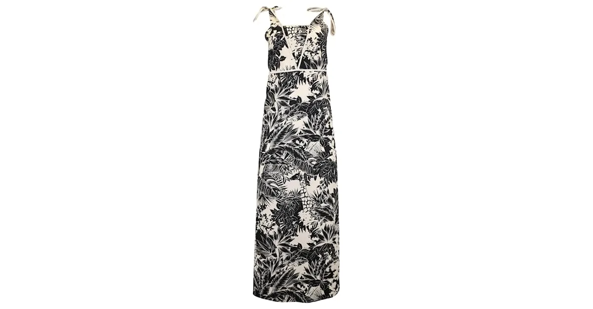Vestido largo estampado See by Chloé de algodón negro 