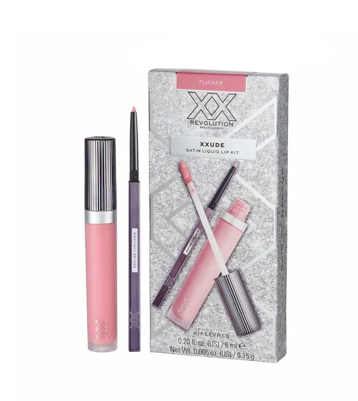 XX REVOLUTION  SET DE LABIOS XXUDE LIQUID LIP KIT  FLICKER