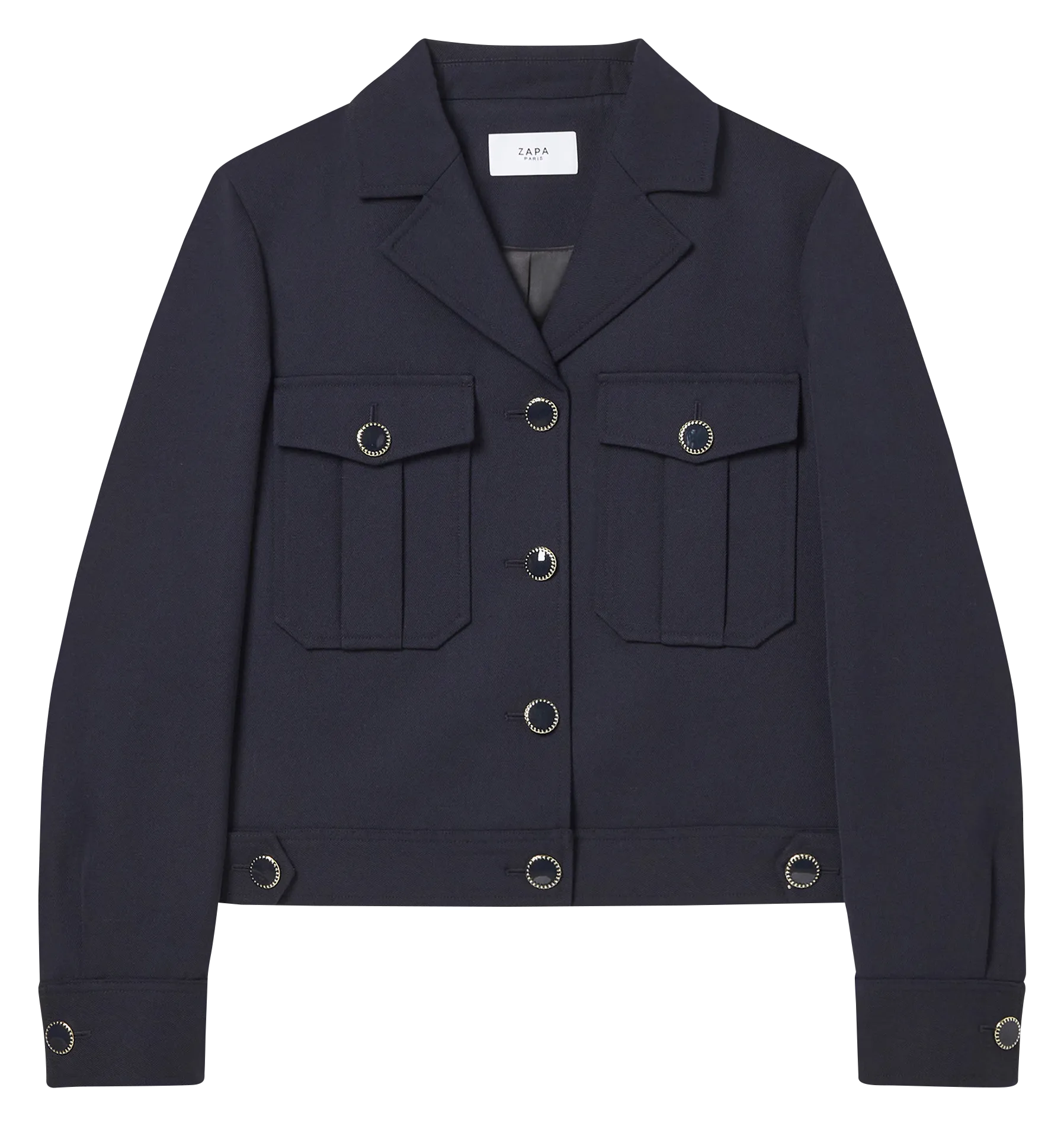 ZAPA VINCI  CHAQUETA RECTA CON CUELLO SASTRE EN AZUL